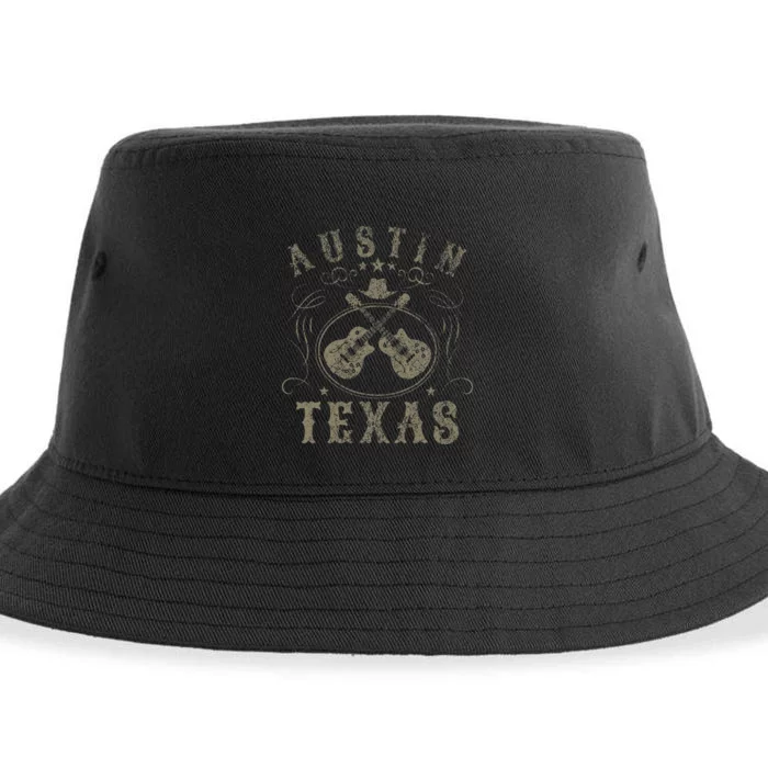 Austin Texas Travel Vintage Sustainable Bucket Hat