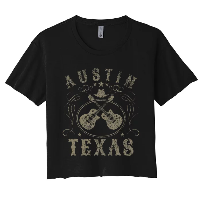 Austin Texas Travel Vintage Women's Crop Top Tee