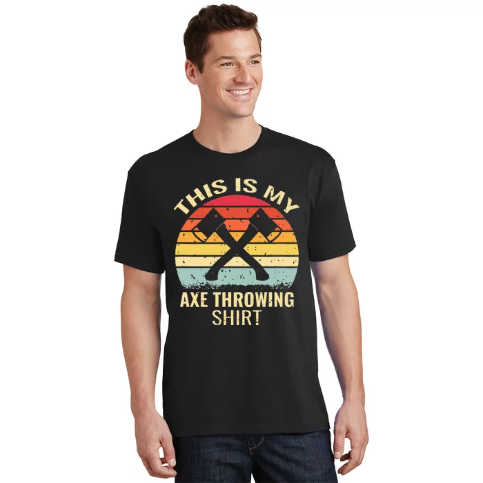 Axe Throwing Throw Retro Axe Throwing Hatchet T-Shirt