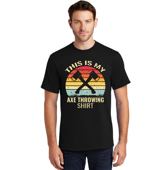 Axe Throwing Throw Retro Axe Throwing Hatchet Tall T-Shirt