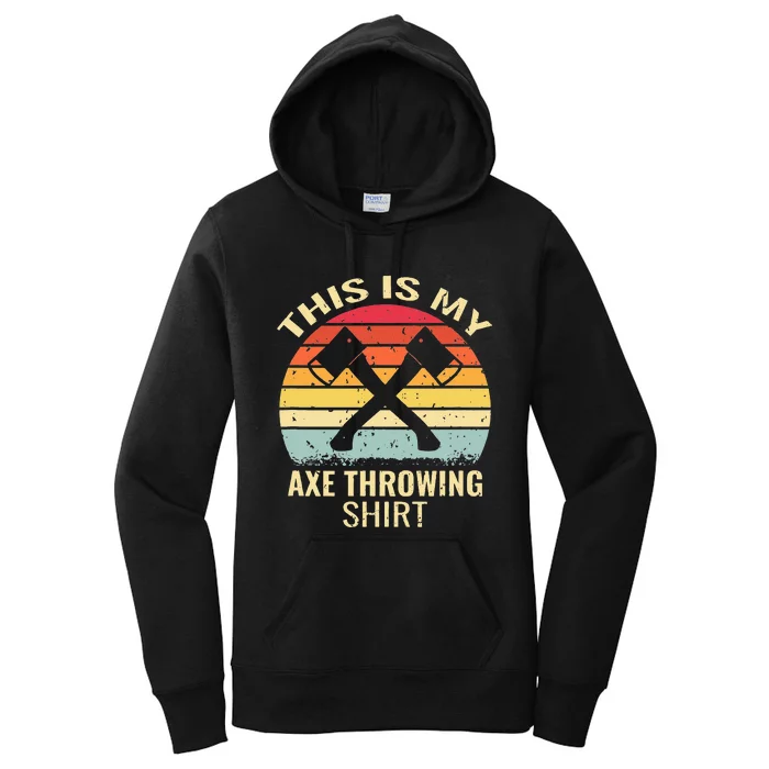 Axe Throwing Throw Retro Axe Throwing Hatchet Women's Pullover Hoodie