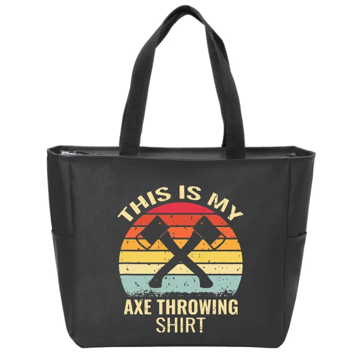 Axe Throwing Throw Retro Axe Throwing Hatchet Zip Tote Bag