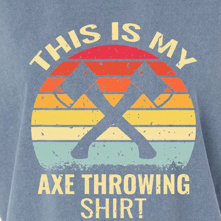 Axe Throwing Throw Retro Axe Throwing Hatchet Garment-Dyed Women's Muscle Tee