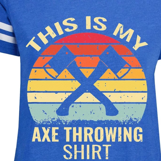 Axe Throwing Throw Retro Axe Throwing Hatchet Enza Ladies Jersey Football T-Shirt