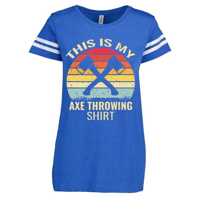 Axe Throwing Throw Retro Axe Throwing Hatchet Enza Ladies Jersey Football T-Shirt