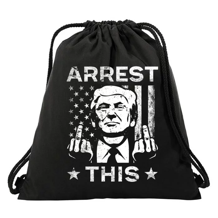 Arrest This Trump Fingers Pro Trump 2024 Trump Arrest This Drawstring Bag