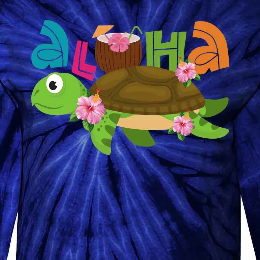 Aloha Tropical Turtle Vacation Tie-Dye Long Sleeve Shirt