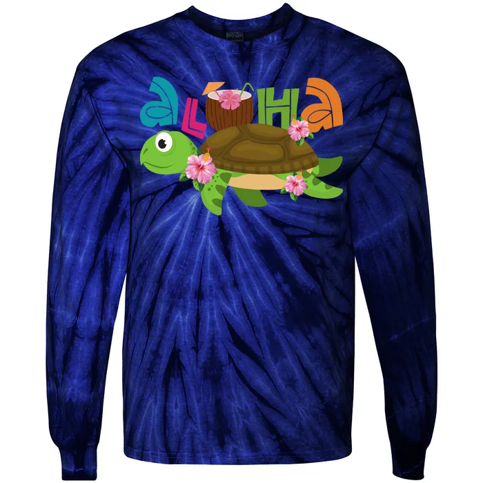 Aloha Tropical Turtle Vacation Tie-Dye Long Sleeve Shirt