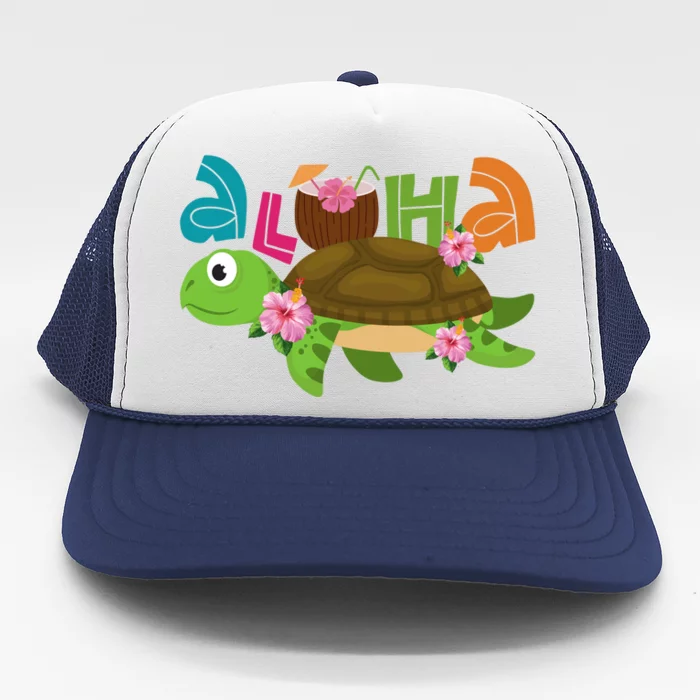 Aloha Tropical Turtle Vacation Trucker Hat