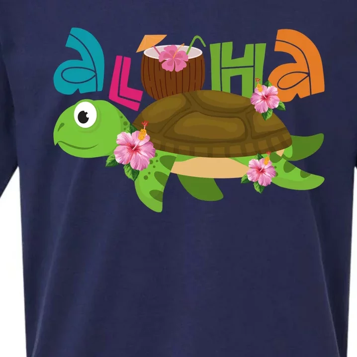 Aloha Tropical Turtle Vacation Sueded Cloud Jersey T-Shirt