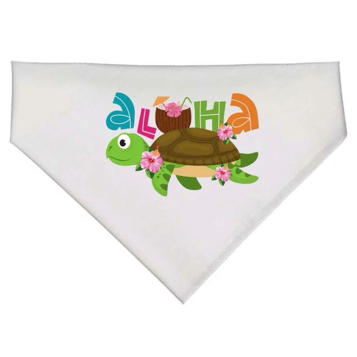 Aloha Tropical Turtle Vacation USA-Made Doggie Bandana