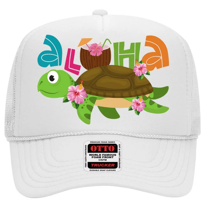 Aloha Tropical Turtle Vacation High Crown Mesh Trucker Hat