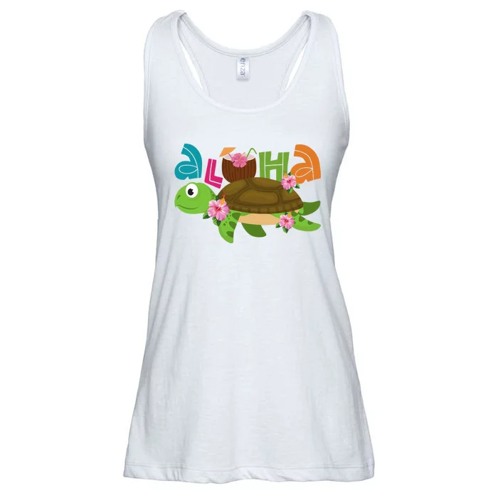 Aloha Tropical Turtle Vacation Ladies Essential Flowy Tank