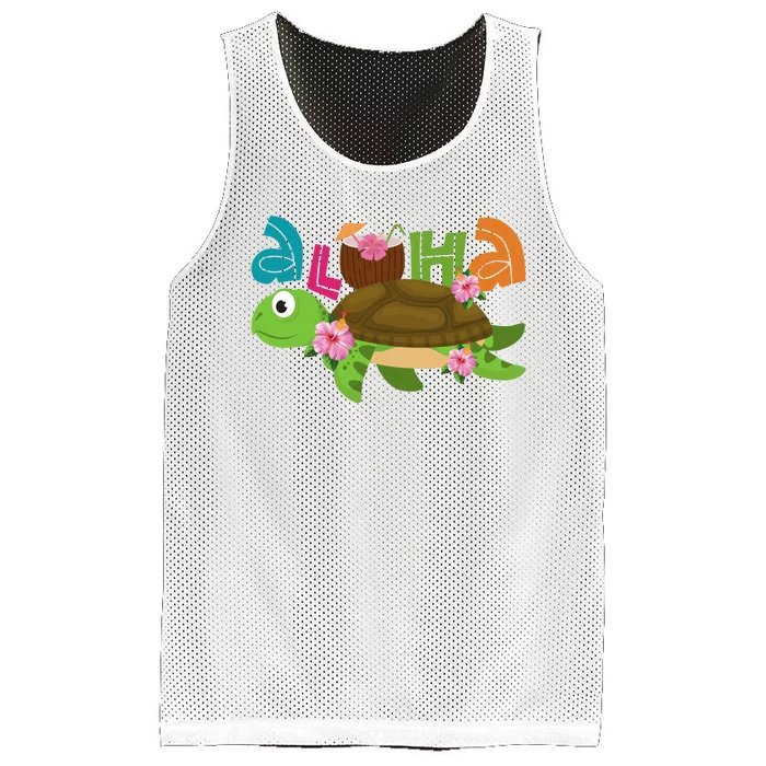 Aloha Tropical Turtle Vacation Mesh Reversible Basketball Jersey Tank