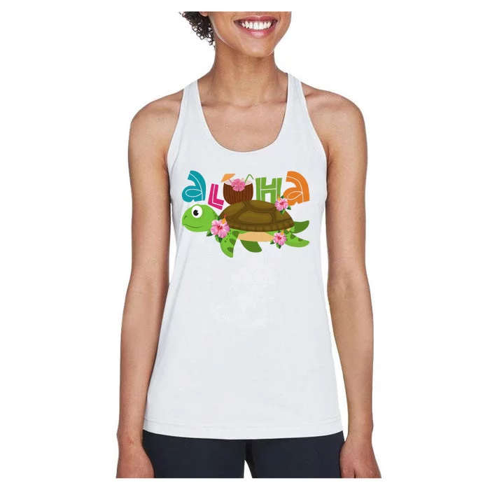 Aloha Tropical Turtle Vacation Women's Racerback Tank