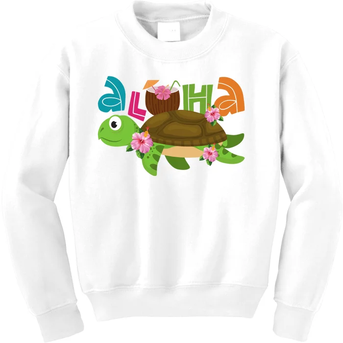 Aloha Tropical Turtle Vacation Kids Sweatshirt