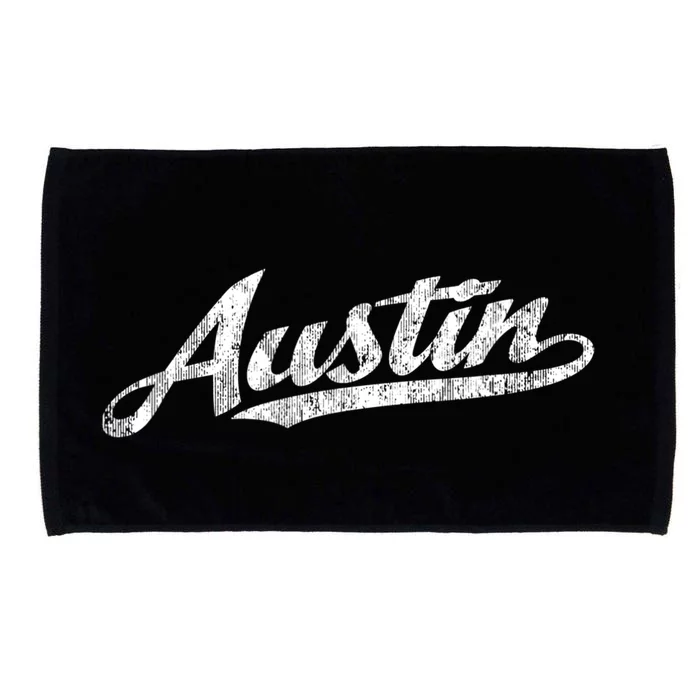 Austin Texas Tx Cute Gift Vintage Sports Script Retro Gift Tee Microfiber Hand Towel