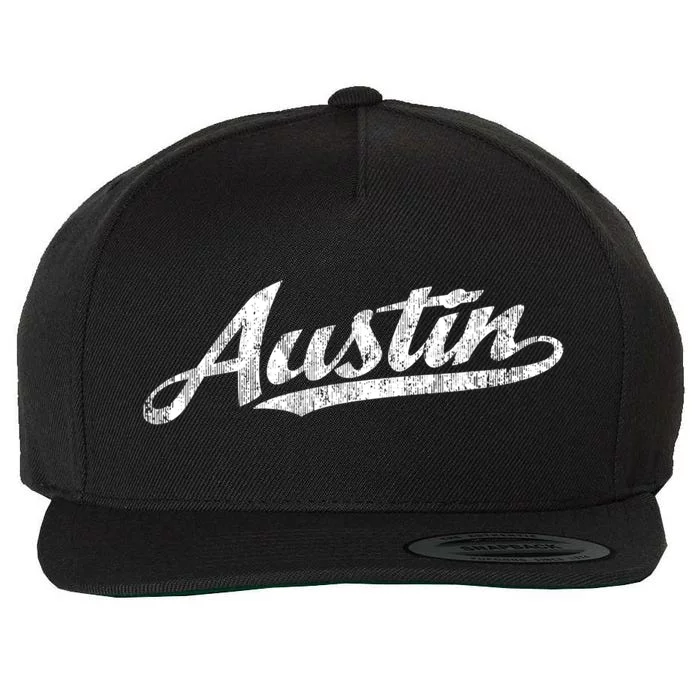 Austin Texas Tx Cute Gift Vintage Sports Script Retro Gift Tee Wool Snapback Cap