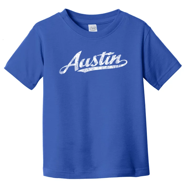 Austin Texas Tx Cute Gift Vintage Sports Script Retro Gift Tee Toddler T-Shirt