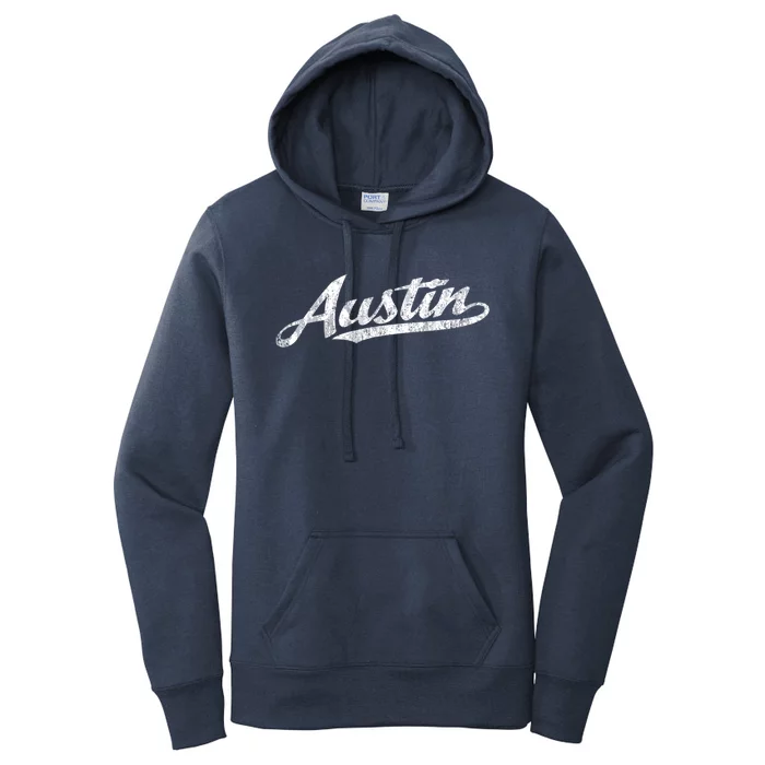 Austin Texas Tx Cute Gift Vintage Sports Script Retro Gift Tee Women's Pullover Hoodie