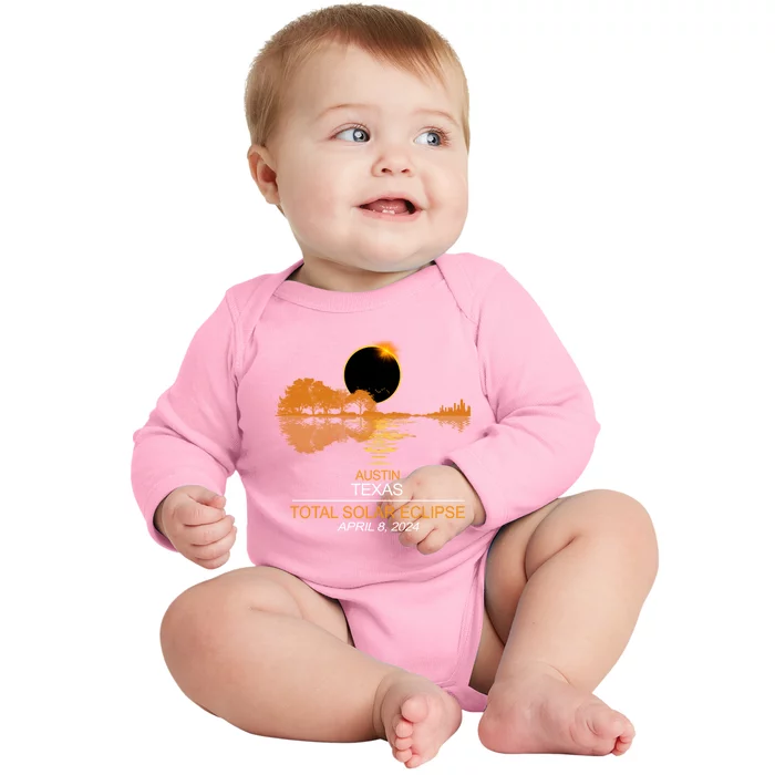 Austin Texas Total Eclipse 2024 Baby Long Sleeve Bodysuit