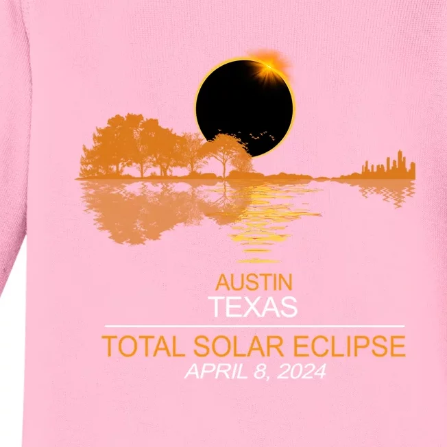 Austin Texas Total Eclipse 2024 Baby Long Sleeve Bodysuit