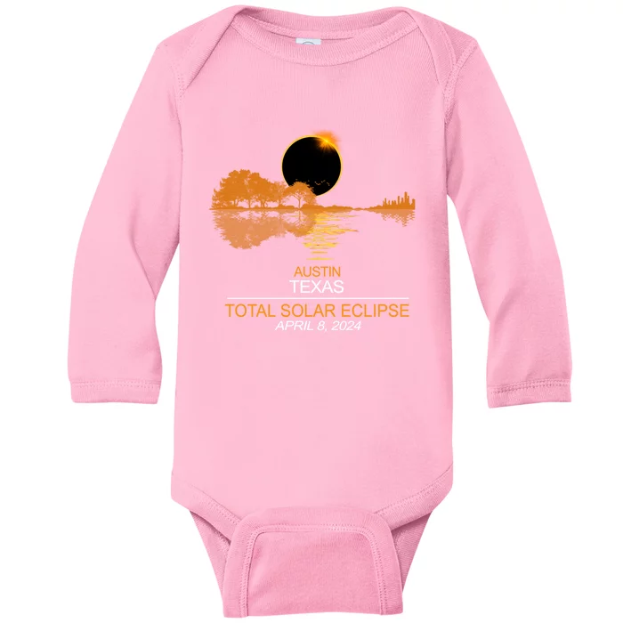 Austin Texas Total Eclipse 2024 Baby Long Sleeve Bodysuit