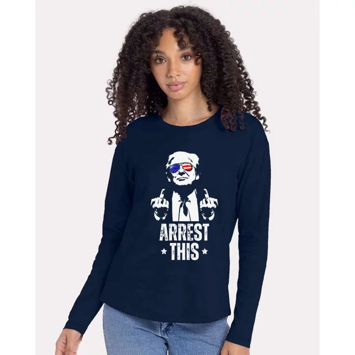 Arrest This Trump Fingers Pro Trump Womens Cotton Relaxed Long Sleeve T-Shirt