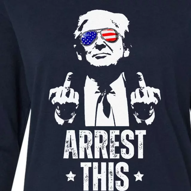 Arrest This Trump Fingers Pro Trump Womens Cotton Relaxed Long Sleeve T-Shirt