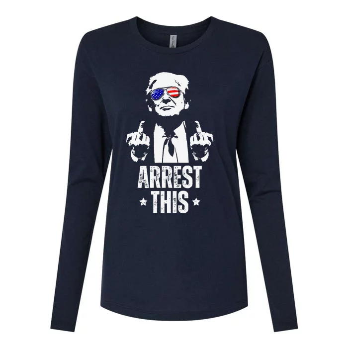 Arrest This Trump Fingers Pro Trump Womens Cotton Relaxed Long Sleeve T-Shirt