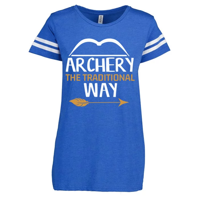 Archery The Traditional Way Bow Hunting Lover Gift Enza Ladies Jersey Football T-Shirt