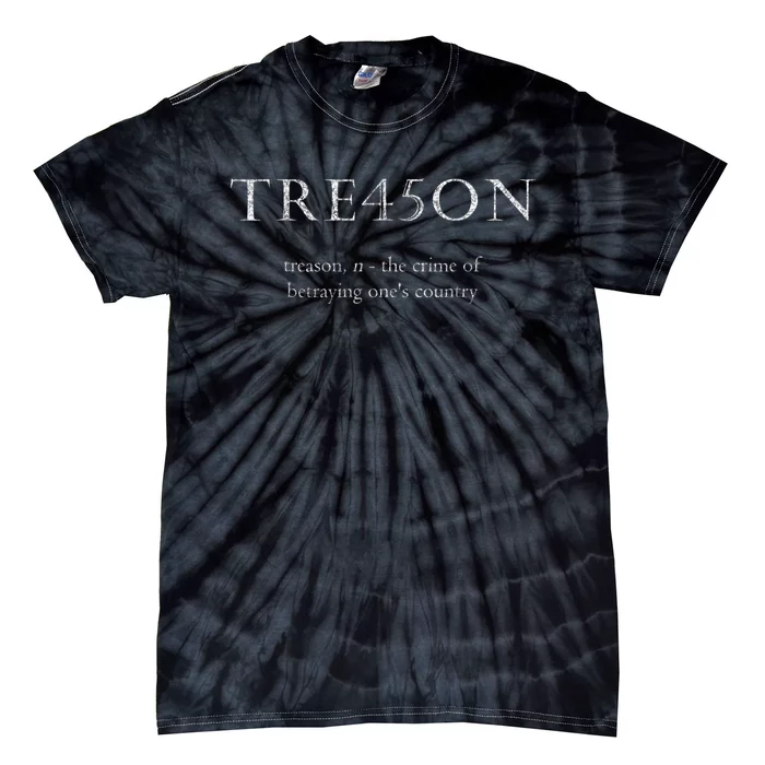 Anti Trump Treason TRE45ON Distressed Impeach Tie-Dye T-Shirt