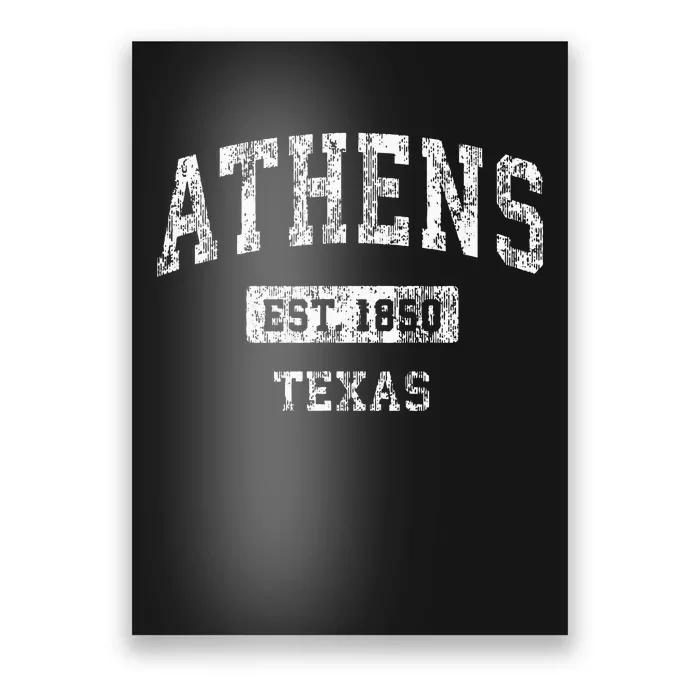 Athens Texas Tx Vintage Sports Established Design Poster