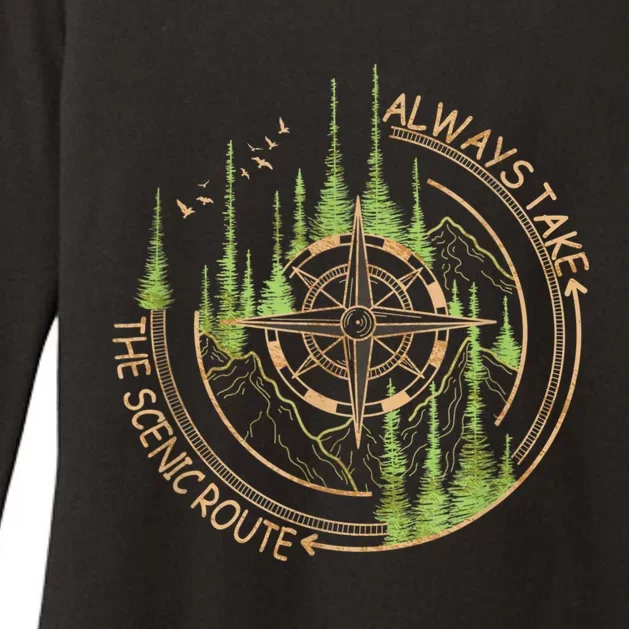 Always Take The Scenic Route Camping Travel Adventure Womens CVC Long Sleeve Shirt