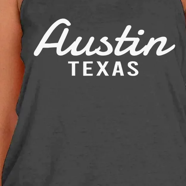 Austin Texas Throwback Design Classic Women's Knotted Racerback Tank