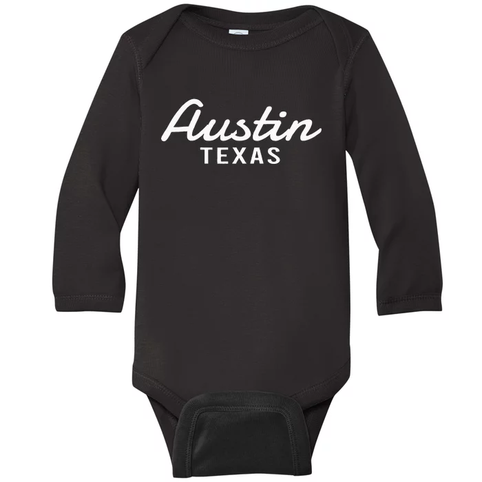 Austin Texas Throwback Baby Long Sleeve Bodysuit