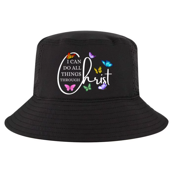 All Things Through Christ Faith Based Christian Cool Comfort Performance Bucket Hat