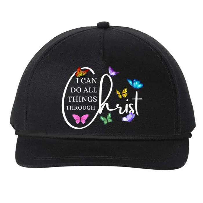 All Things Through Christ Faith Based Christian Snapback Five-Panel Rope Hat