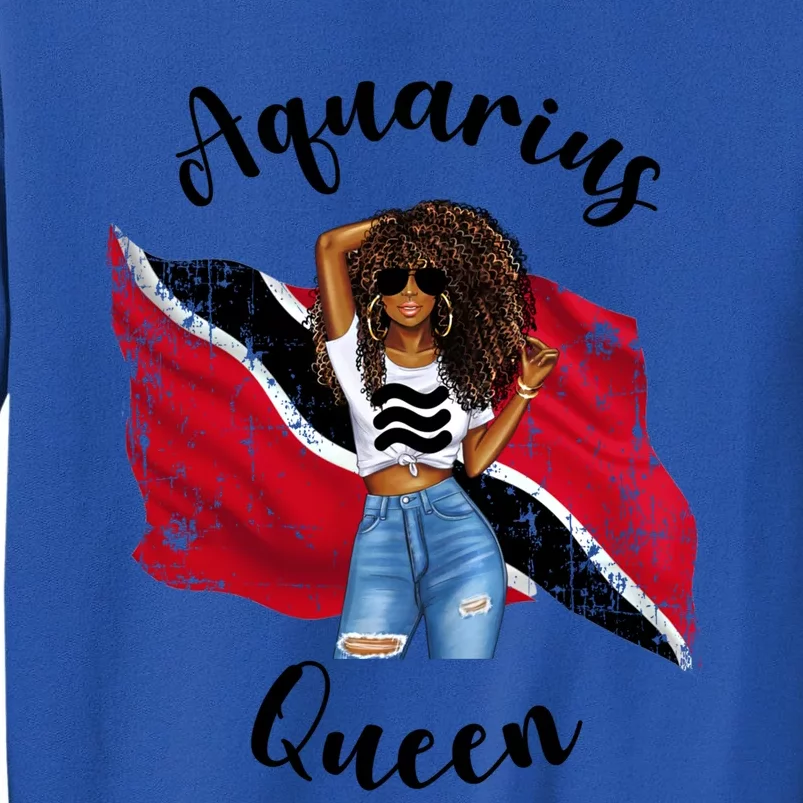 Afro Trinidad Tobago Aquarius Queen African Patriotic Flag Gift Tall Sweatshirt