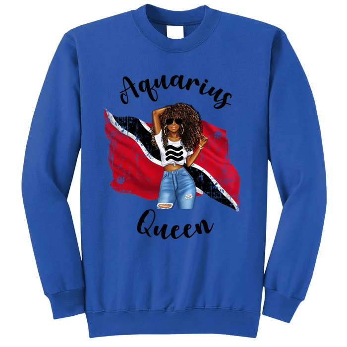 Afro Trinidad Tobago Aquarius Queen African Patriotic Flag Gift Tall Sweatshirt