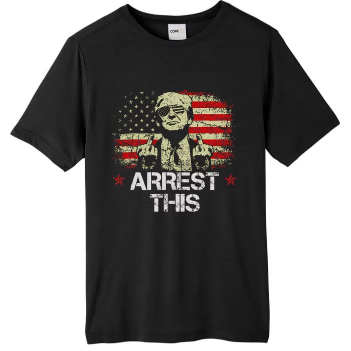 Arrest This Trump Fingers Pro Trump American Flag ChromaSoft Performance T-Shirt