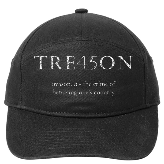 Antitrump Treason Tre45on Distressed Impeach 7-Panel Snapback Hat