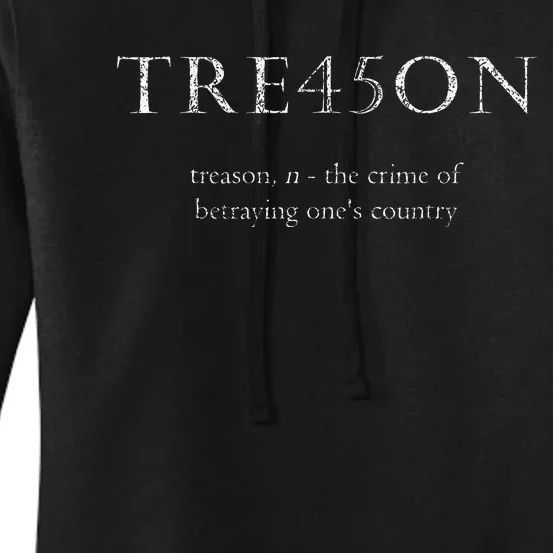 Antitrump Treason Tre45on Distressed Impeach Women's Pullover Hoodie