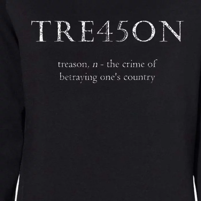 Antitrump Treason Tre45on Distressed Impeach Womens California Wash Sweatshirt