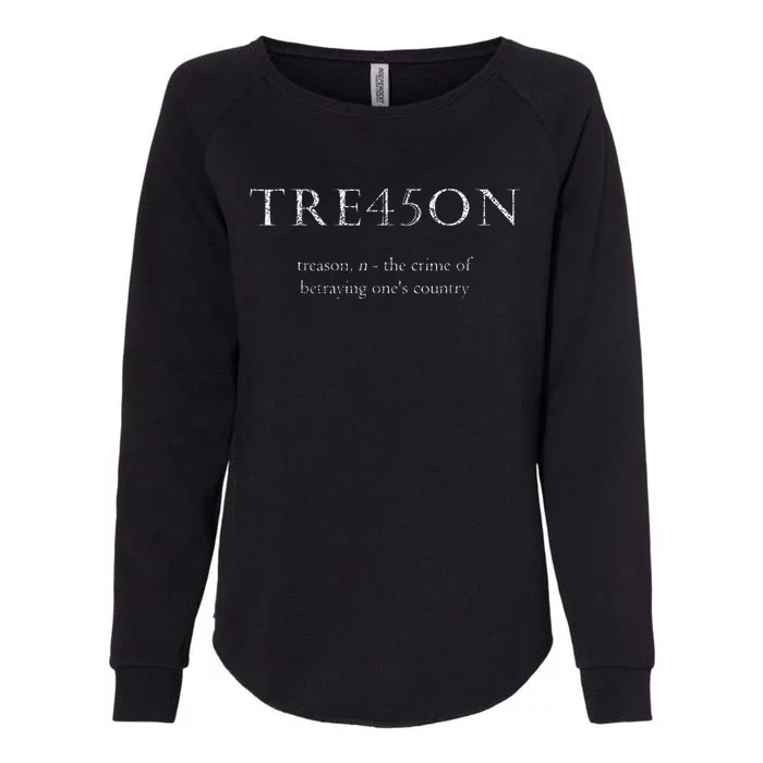 Antitrump Treason Tre45on Distressed Impeach Womens California Wash Sweatshirt