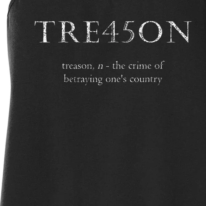 Antitrump Treason Tre45on Distressed Impeach Women's Racerback Tank