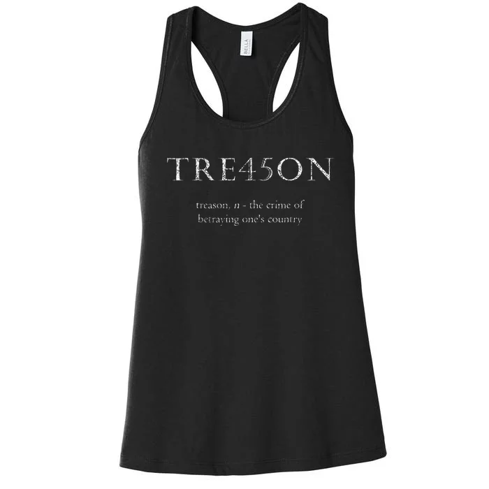 Antitrump Treason Tre45on Distressed Impeach Women's Racerback Tank