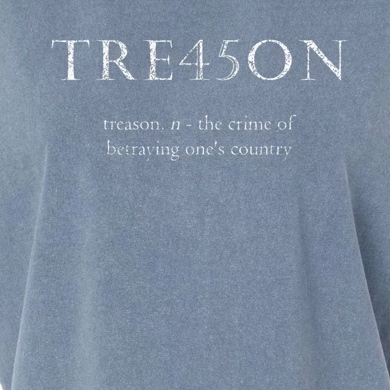 Antitrump Treason Tre45on Distressed Impeach Garment-Dyed Women's Muscle Tee