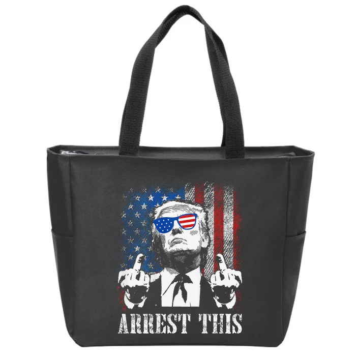 Arrest This Trump 2024 Us American Flag Gift Zip Tote Bag