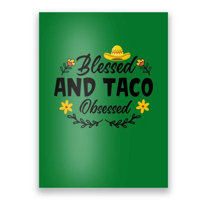 Cinco De Mayo Blessed Taco Obsessed Boys Kids Women Men Poster